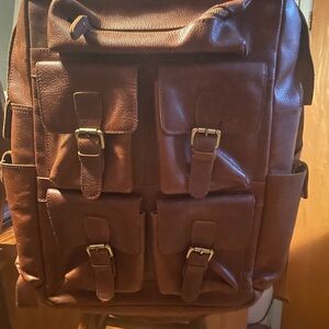 Brown Leather Men’s Backpack